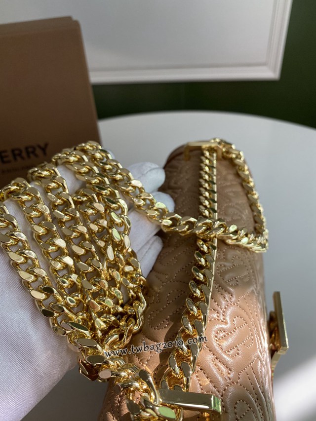 Burberry專門店新款小號TB刺繡絎縫鎖扣包 巴寶莉羔羊皮鏈條單肩斜挎女包 yxb1168